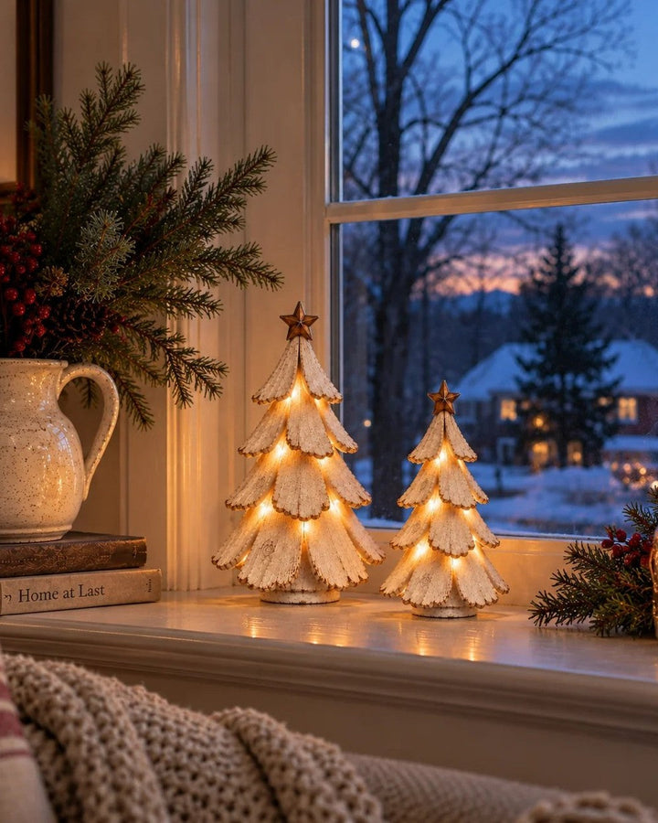 Vintage Light-Up Christmas Tree – Star-Topped Ornament