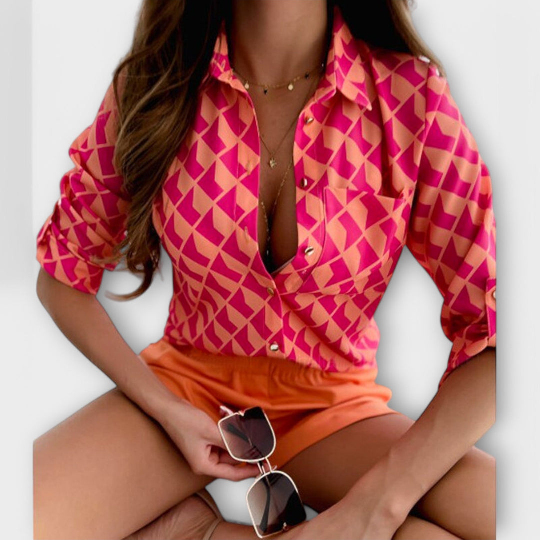 Camila | Geometric Print Blouse